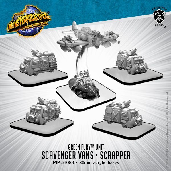 画像1: Monsterpocalypse: Scavenger Vans and Scrapper Green Fury Unit (metal)