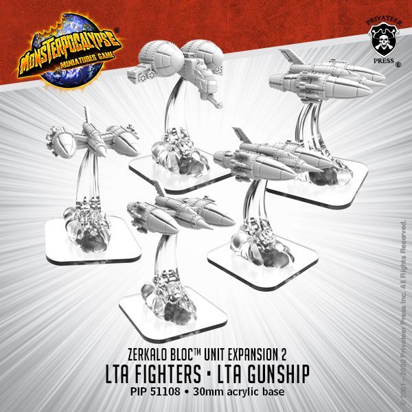 画像1: Monsterpocalypse: LTA Fighters and LTA Gunship Zerkalo Bloc Unit (metal/resin)