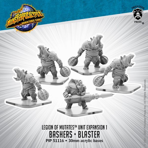 画像1: Monsterpocalypse: Bashers and Blaster Legion of Mutates Unit (metal)
