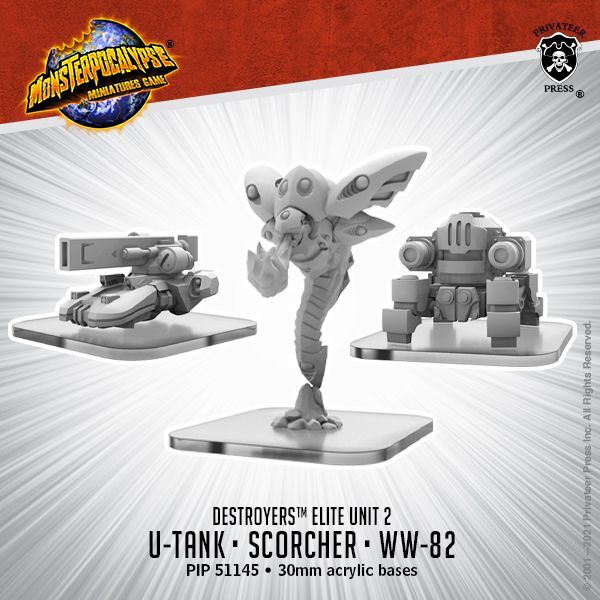 画像1: Monsterpocalypse:Destroyers Alternate Elite Units: U-Tank, WW-82, and Scorcher