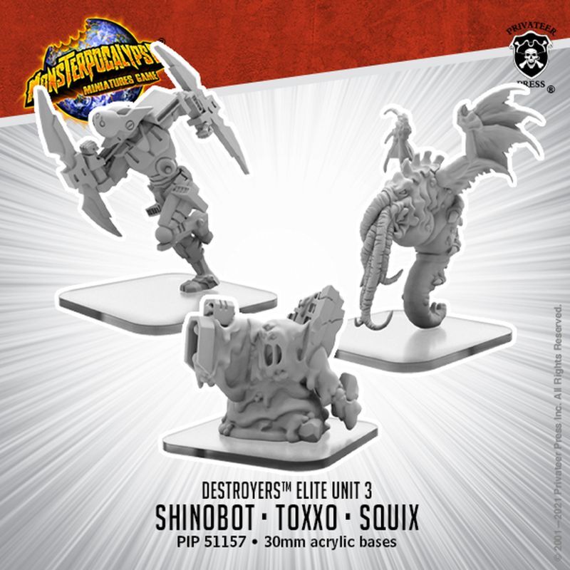画像1: Monsterpocalypse: Toxxo, Squix and Shinobot Destroyers Alternate Elite Units
